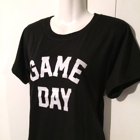Black Game Day Graphic Tee T-Shirt Football New - Picture 6 of 7